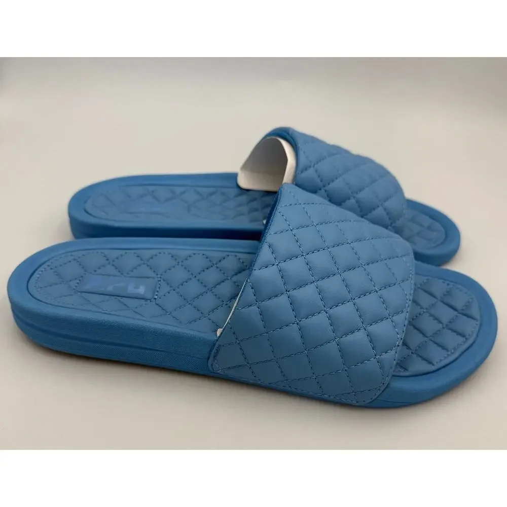 APL Quilted Nappa Leather Lusso Slides Coastal Blue Size 9 - Picture 4 of 5